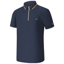 FILA Mens knitted lapel short-sleeved POLO shirt 2024 autumn new golf sports loose top