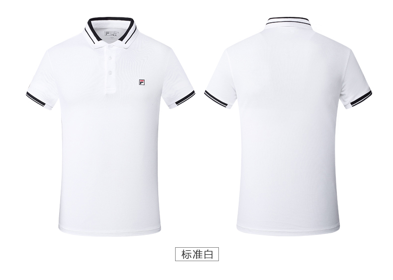 FILA Fila của nam giới POLO áo 2018 mùa hè thể thao mới cuộc sống ngắn tay polo áo thể thao ngắn tay người đàn ông áo polo đen