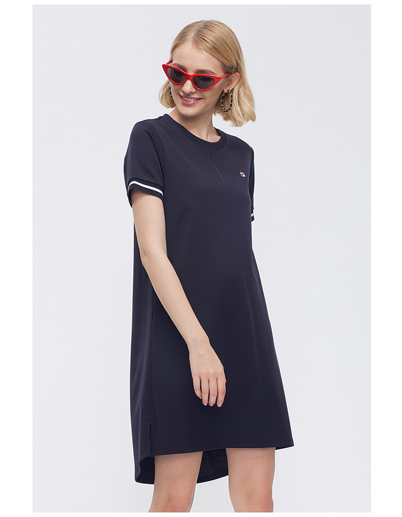 FILA Fila của Phụ Nữ Ăn Mặc Mùa Thu Mới Thời Trang Thanh Lịch của Phụ Nữ Váy Thể Thao Ăn Mặc Giản Dị Phụ Nữ quần áo chạy bộ nữ
