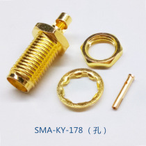 SMA female head SMA-KY-178 (hole) single window connected to 178 lines external screw inner hole overall SMA head