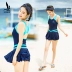 Ba áo tắm lẻ nữ Xiêm váy bảo thủ che bụng thon thả học sinh đồ bơi thể thao ngực nhỏ áo tắm suối nước nóng - Bộ đồ bơi One Piece Bộ đồ bơi One Piece