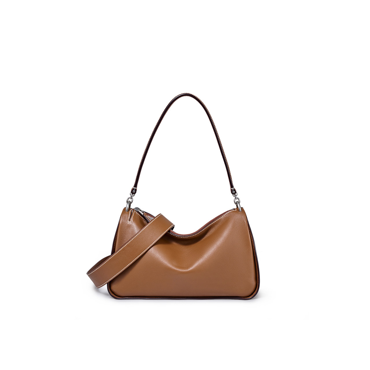 Dissona Vegetable-Tanned Cowhide Women's Boston Shoulder Bag - Simple Casual Hobo Bag (Dong Jie Style) - Thumbnail 5