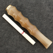 Natural horn cigarette holder 9mm activated carbon filter element washable cycle 3CM long rod filter element cigarette holder universal thickness