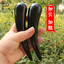 Natural black yak horn massage point stick knocking gall Meridian body hand acupoint plantar massage stick solid