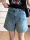 COCO微胖大码复古牛仔短裤女夏季高腰大码显瘦胖mm梨形身材热裤潮