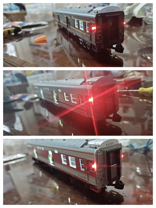 Self-Modified Chinese Train 1:64 Scale Model Toy with Lights, High-Speed Rail, Passenger Train, Station, Yz25G K Carriage