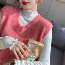 V collar knit waistcoat sweater vest woman external wearing autumn and winter loose cashmere outside lap waistcoat Shoulder 2022 Jacket