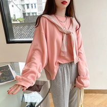 Loose Korean version Lazy Breeze Bf Wei Clothing Women Dress 2022 Early Spring Autumn New Round Collar Long Sleeve Blouse Early Autumn Wins