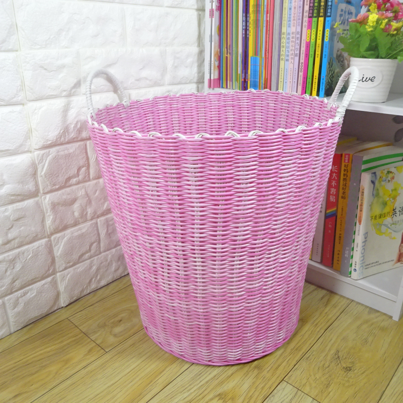 Large number Dirty Laundry Basket Plastic Woven Basket Imitation Vine woven containing box Bathrooms Dirty Laundry Containing basket Dirty Laundry Basket-Taobao