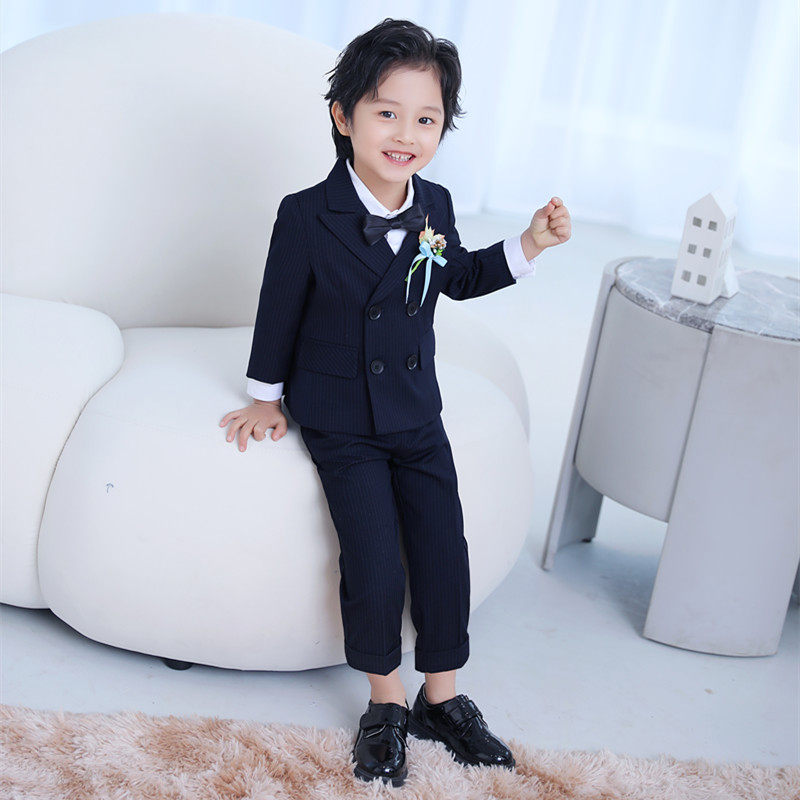 Children's small suits, children's three-piece suits, spring and autumn boys' dresses, baby's one-year-old wedding, flower girl, British photography host