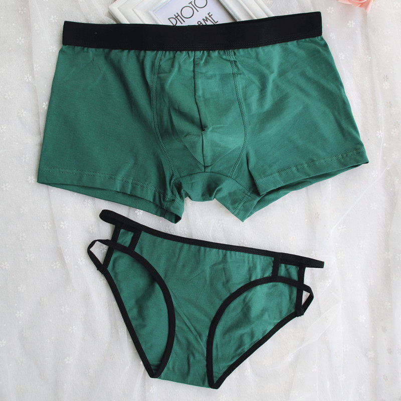 Couple underwear cotton new men's and women's underwear set sexy creative thin belt personality taste flat corner triangle adult