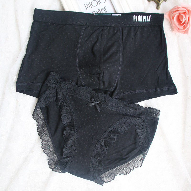 2 Dress Lovers Briefs Modell Cotton Double Seduction Brief Men's Flat Corner Women's Triangle Mid-Waist Underwear Suit