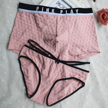 Couple underwear pure cotton 100%cotton crotch mens and womens underwear set personality creative hot fun thin belt low waist