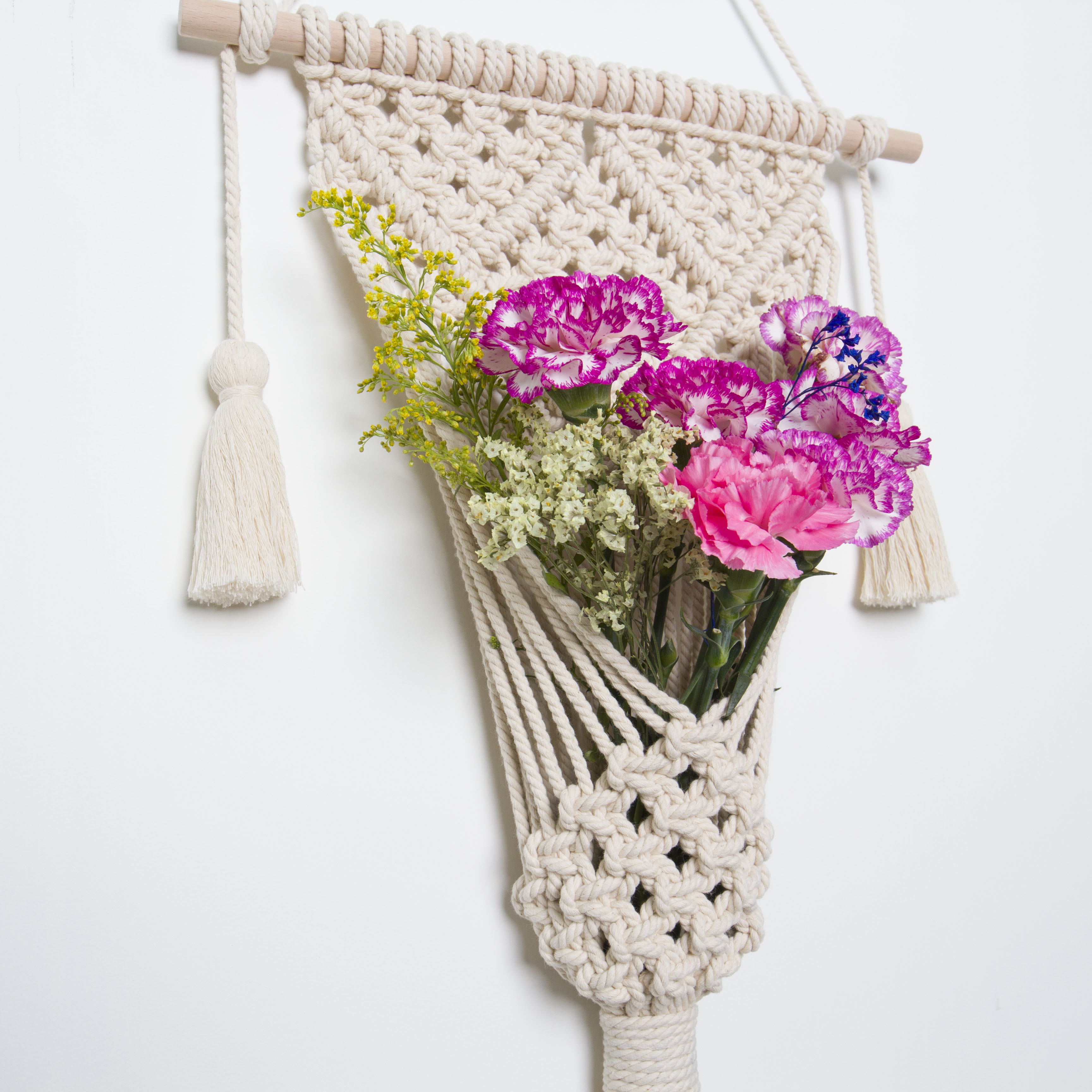 Treo giỏ DIY vật liệu tấm thảm gói để gửi hướng dẫn ins tấm thảm dòng Macrame làm bằng tay tấm thảm dây bện dây