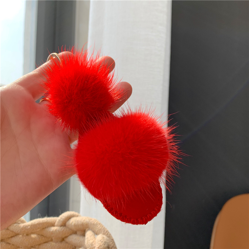 Streetwear Korean Style Slippers Plush Women's Bag Pendant Keychain display picture 4