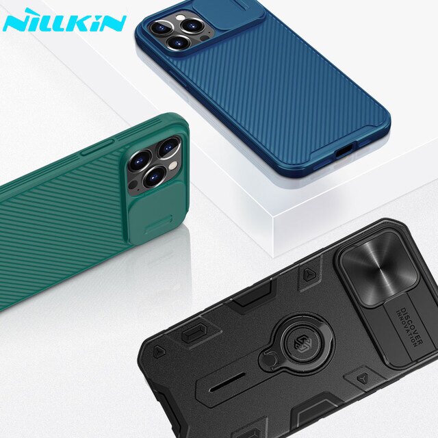 Nillkin iPhone 13 Pro Max Case Slide Lens Cover Leather Case