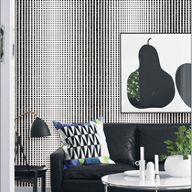  Black and white small square vertical gradient wallpaper simple modern cool KTV hair salon barbershop background wallpaper