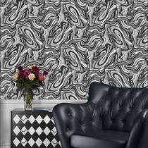  Black simple abstract three-dimensional graffiti geometric curve wallpaper modern personality KTV TV film and television hair salon wallpaper