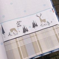  American country style sika deer plum blossom snowflake pattern one-piece waist line wall cloth Fresh living room bedroom wall cloth