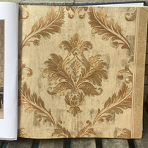 Classic gold European style PVC embossed wallpaper Damascus pattern Hotel Restaurant Restaurant private room wallpaper Hotel