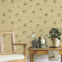 American country pastoral style wallpaper pine nuts pine cones wallpaper Living room with wallpaper Study restaurant