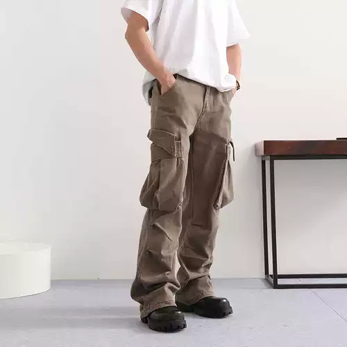 Ретро джинсы, парашютист для отдыха, штаны, в американском стиле, свободный прямой крой