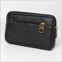 5-inch screen mobile phone pocket wearing leather strap Mens overbook Monolayer Cross Section Casual Mini Small Hanging Bag Mobile Phone Bag Satchel