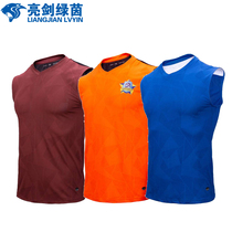 Bright sword green summer sleeveless fitness vest mens loose training suit sports shirt