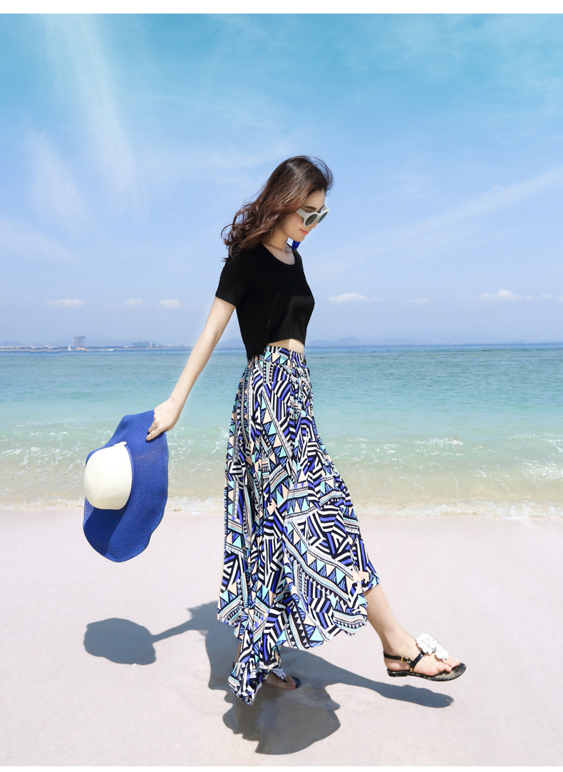 2018 mùa hè mới đầm voan bohemian váy nữ hai mảnh váy hoa bên bờ biển khu nghỉ mát bãi biển váy