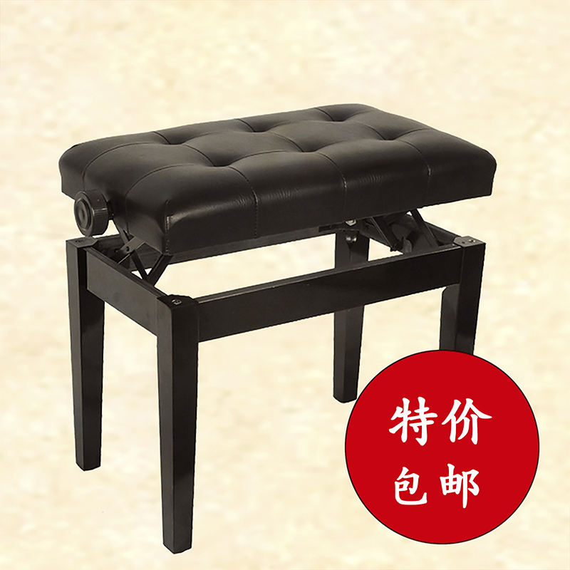 Factory direct sale black and white two-color solid wood liftable child adult single piano stool musical instrument universal