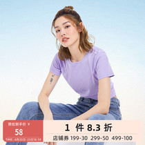 Camel womens clothing 2022 spring summer new pure cotton short sleeve T-shirt for men and women to fix a thin and pure pink undershirt