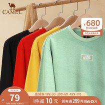 Camel sports sweater womens thin coat new long sleeve loose Joker casual T-shirt solid color mens pullover