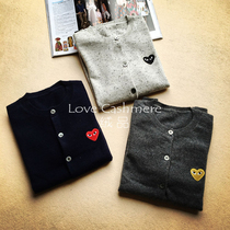 Cashmere custom A soul embroidered peach heart play eye cardigan Children sweater Parent-child cashmere sweater