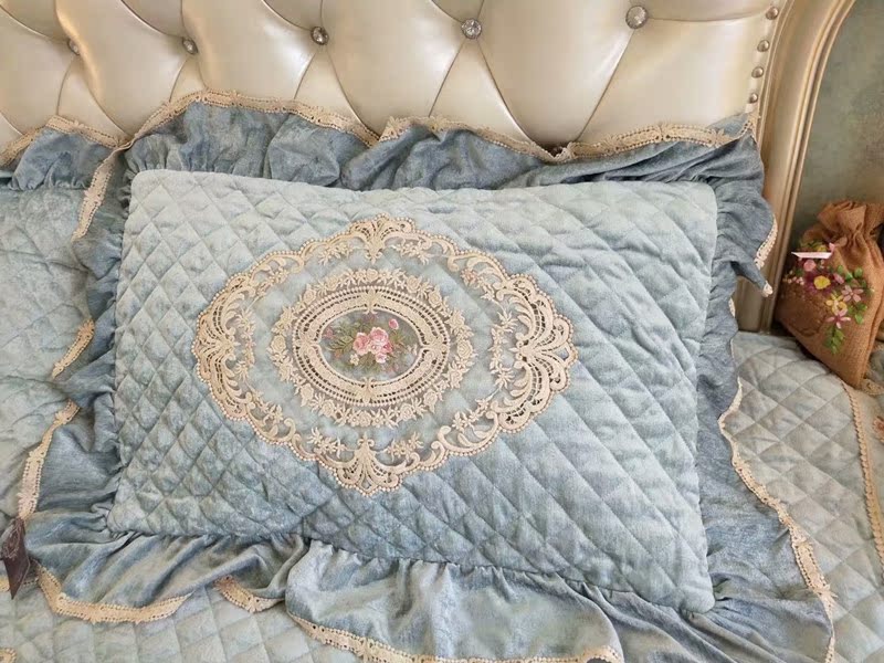 Uốn trăng lá tiếng Pháp cao cấp châu Âu và tân cổ điển sang trọng công chúa Mikasa giường tatami bộ bìa váy tùy chỉnh Mỹ - Trải giường thảm trải giường cao cấp