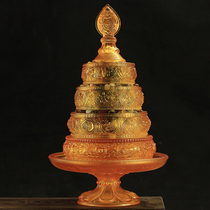Tibetan supplies Tantric practice mandala plate for Buddha ancient method glass mandala plate manchara offering seven gems
