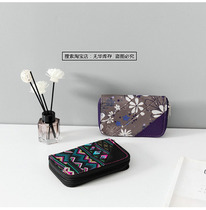 (Factory export tail clearance) National style Oxford cloth short wallet double-layer hand bag card bag storage bag 8