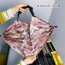 (outlet thick shopping bag one) large capacity folding travel single shoulder bag waterproof nylon cashier bag woman