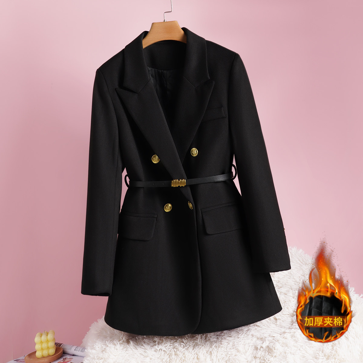 Осенне-зимний шерстяной костюм, женский свободный пиджак, осень-зима 2025, новый темпераментный модный двубортный костюм высокого класса