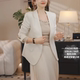 High-end fashion trendy collarless blazer for women