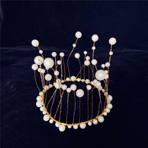 Bouquet Decoration Crown Creative Adult Children Queen Princess Net Red Pearl Wedding Birthday Crown Ornaments Ornaments