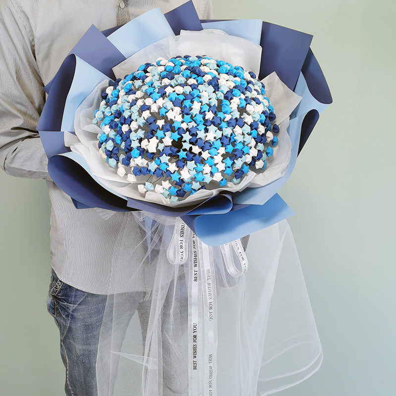 Star Paper Folded bouquet handmade Full Star sends girlfriend Birthday Creative Diy Bouquet Presents Goddess Festival