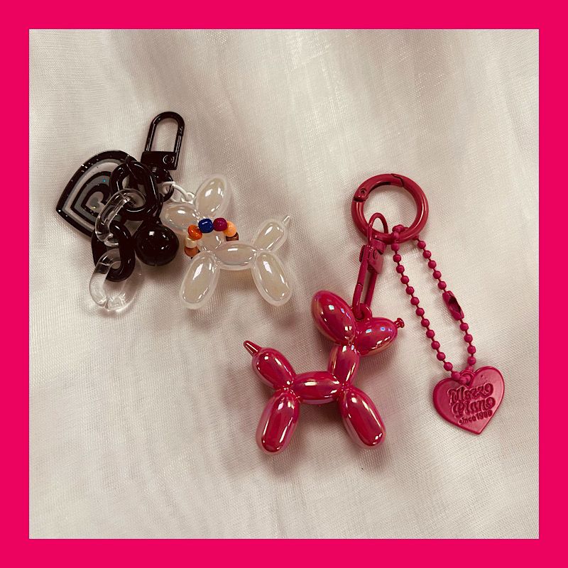 Little Red Book LAOSHU ins Style Balloon Dog Pendant Keychain