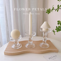 ins romantic nordic wind Roman glass candleholder pendulum pieces incense candle cushion trays Minjuku home tabletop décor