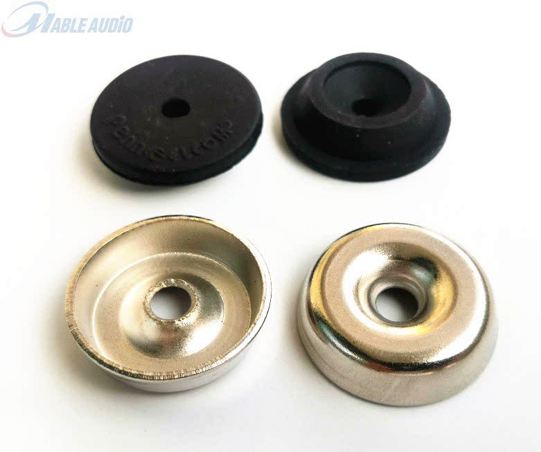 Fender Shock-Absorbing Speaker Feet, Stainless Steel + Rubber Feet, 25X9Mm with Screws