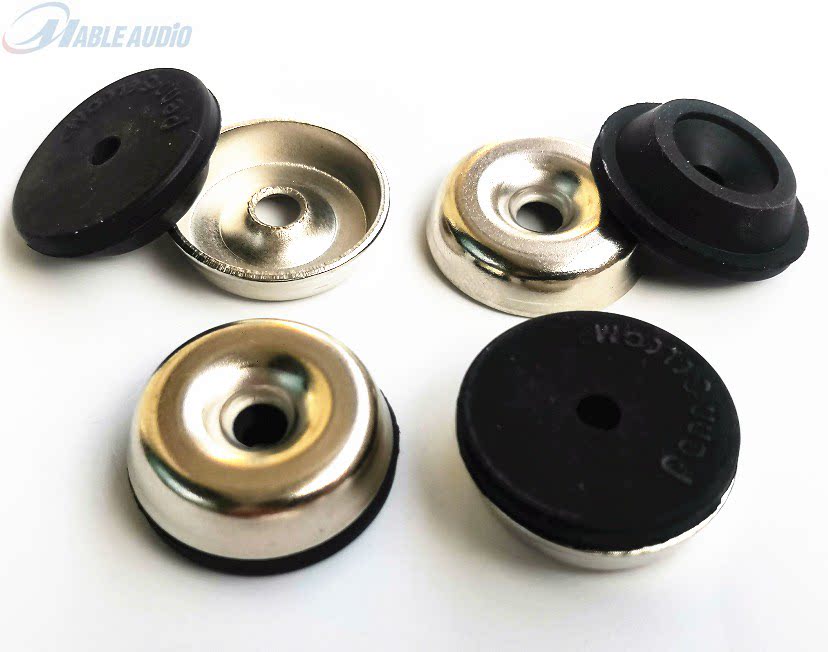 Fender Shock-Absorbing Speaker Feet, Stainless Steel + Rubber Feet, 25X9Mm with Screws