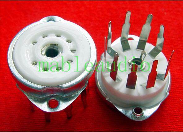 New ceramic 9-foot vacuum tube seat GZC9-Y-12 suitable for 12AX7 EL84 and other 9-foot vacuum tubes