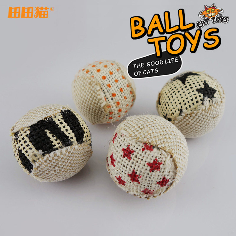 Tian Tian Cat Toy Cat Toy Cat Items Teasing Cat Canvas Ball Suit Grab Bite Play Interactive Sound Toy Ball