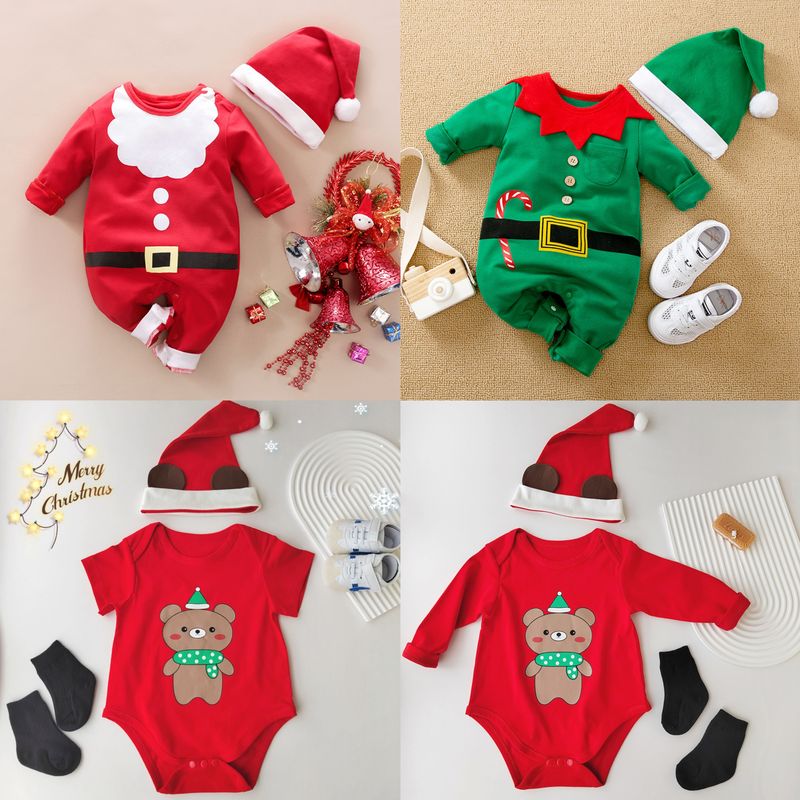 2026 Christmas Baby Clothes ins Cute Santa Claus Style Romper Jumpsuit 1-Year-Old Baby Party Outfit