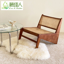 Japanese-style solid wood rattan chair ins retro sofa chair homestay leisure backrest rattan chair Chandigarh chair