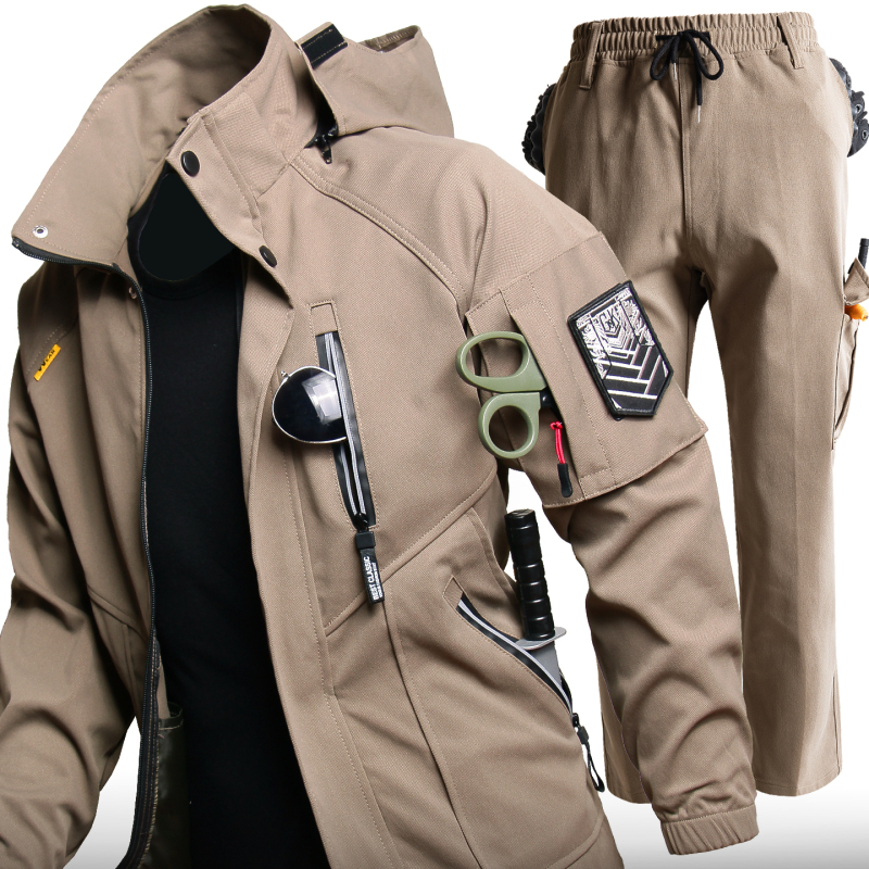 Spring and Autumn Outdoor Tactical Softshell Jacket Outerwear Set for Men, Workwear, Motorcycle Riding Work Clothes, Softshell Jacket, Sweatshirt Spring and Autumn Outdoor Tactical Softshell Jacket Outerwear Set for Men, Workwear, Motorcycle Riding Work Clothes, Softshell Jacket, Sweatshirt